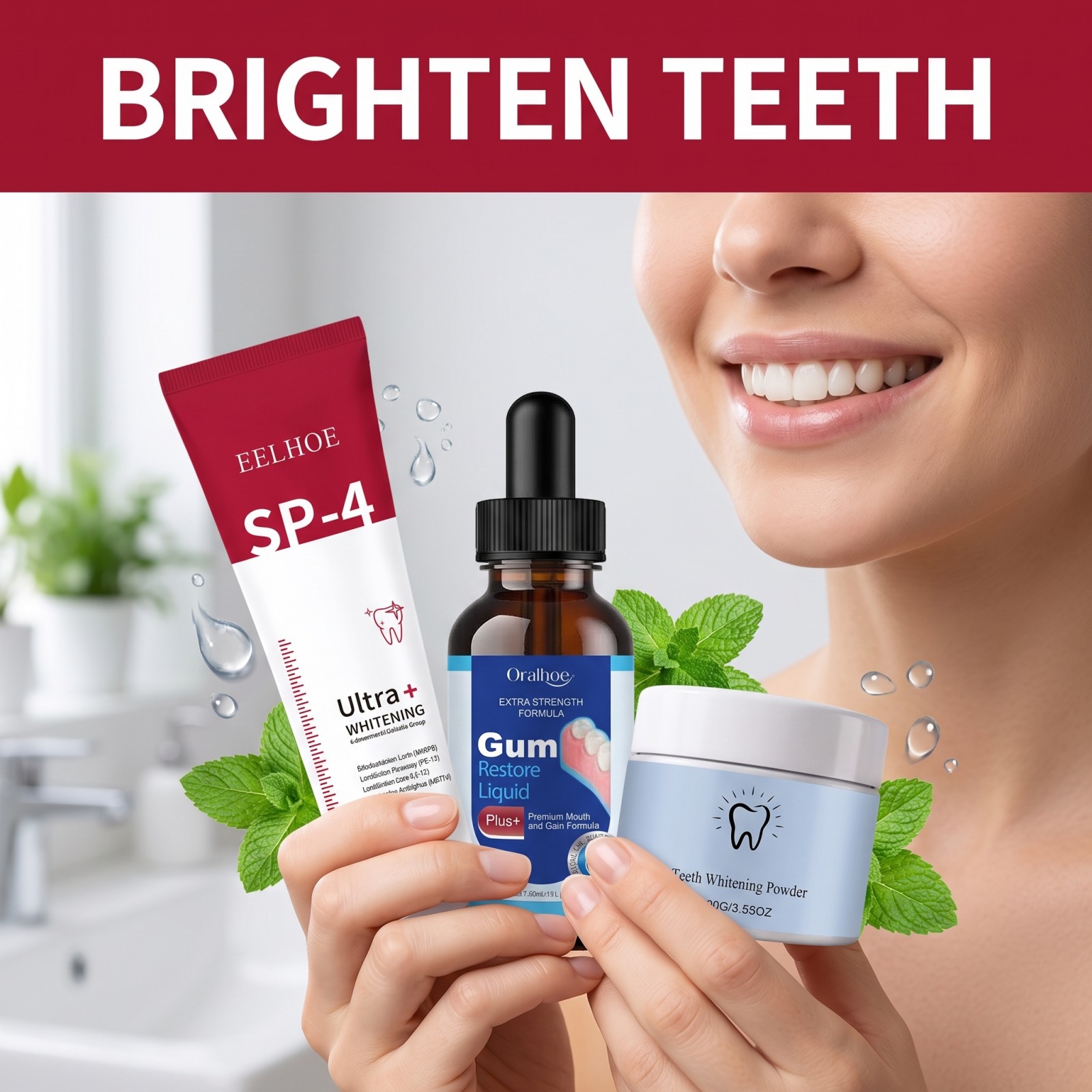 구강 관리 콤보 세트 미백 치약 구강청결제 치아 미백  - Teeth Whitening Gel Peroxide 리뷰 및 가격
