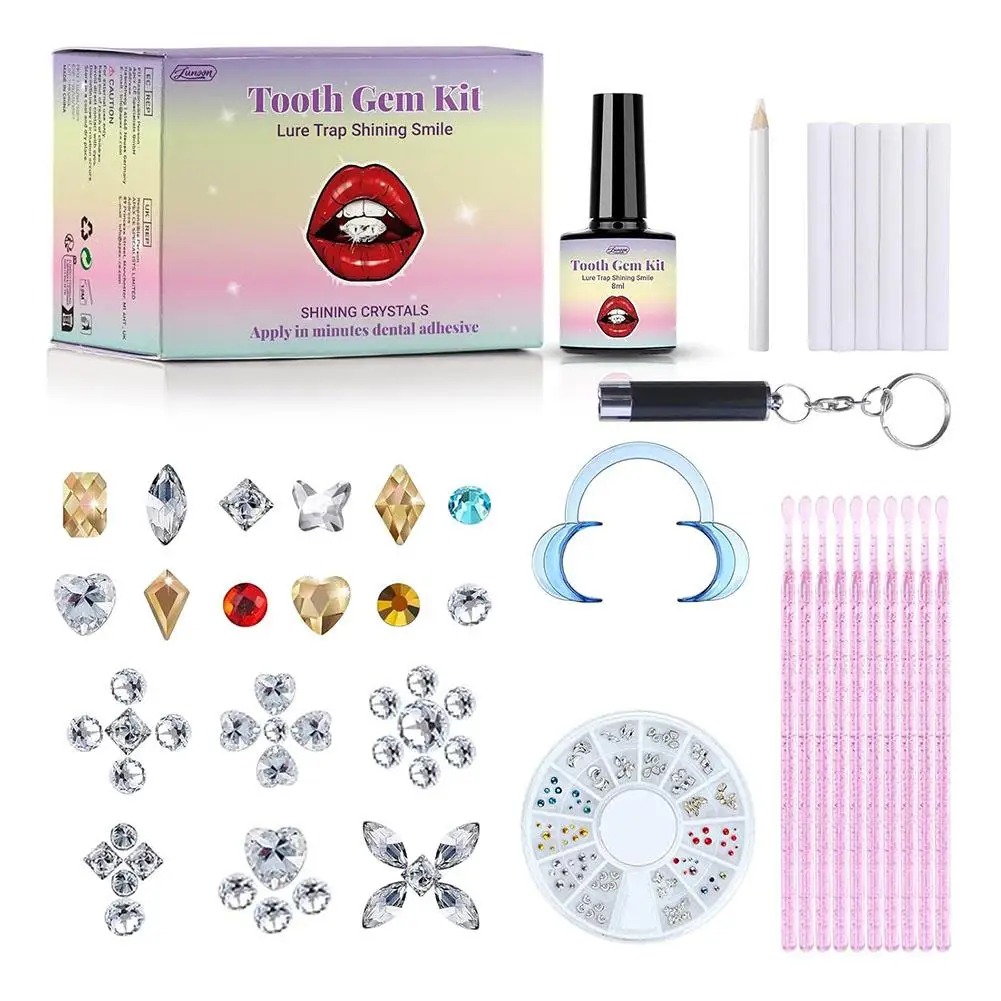 DIY 치아 보석 키트 투명한 보석 장식품 접착제와 라 - Tooth Gem Kit 리뷰 및 가격