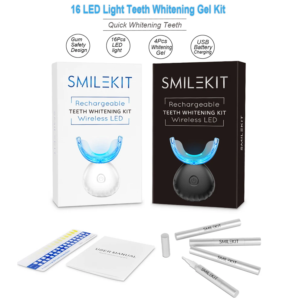 치과 치아 미백 키트 미니 16 LED 콜드 라이트 3 - Teeth Whitening Gel Peroxide 리뷰 및 가격
