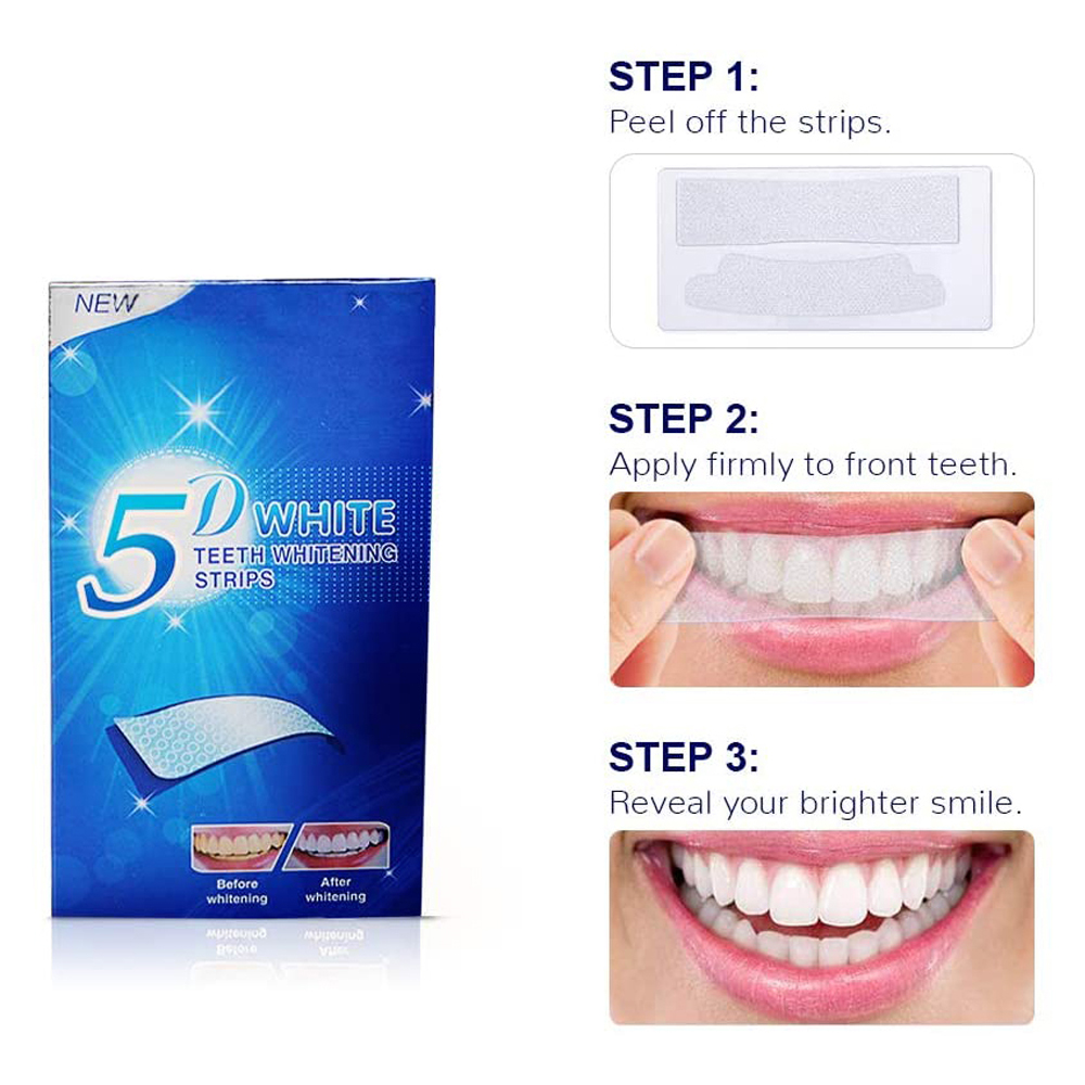 5D 화이트 치아 미백 스트립 미백 젤 화이트 스트립  - Teeth Whitening Gel Peroxide 리뷰 및 가격